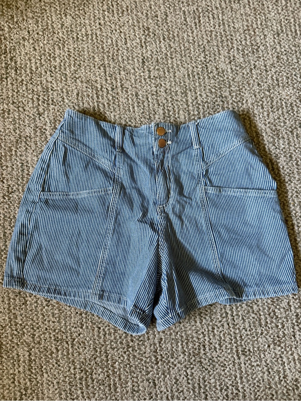 Universal Threads High-Waist Blue Pinstripe Shorts